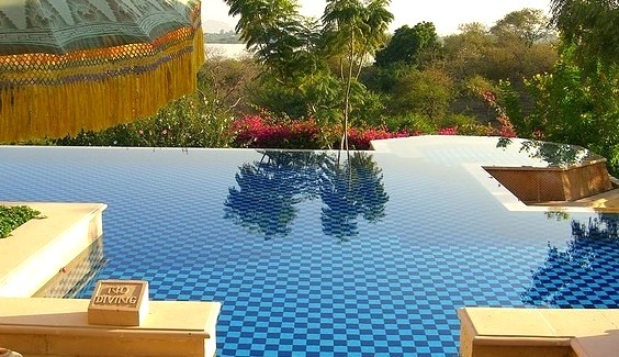 Pools of Oberoi Udaivilas Resort in Udaipur, India