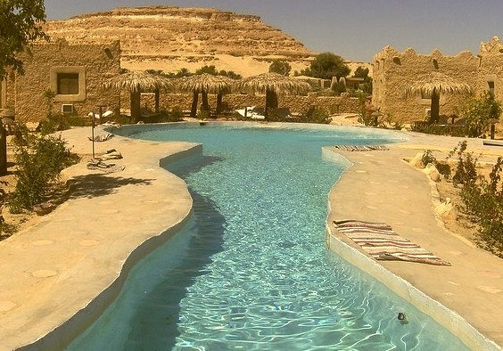 Pool at Shali Ecolodge in Siwa Oasis, Egypt