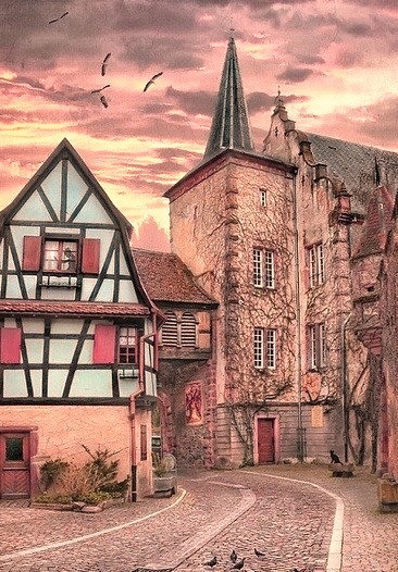 Dusk, Alsace, France