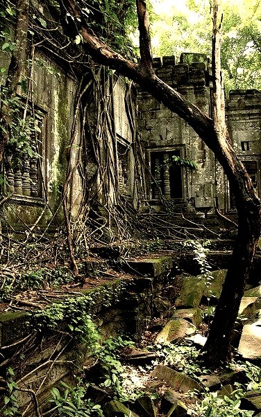 The lost hidden temple of Beng Mealea in Angkor, Cambodia