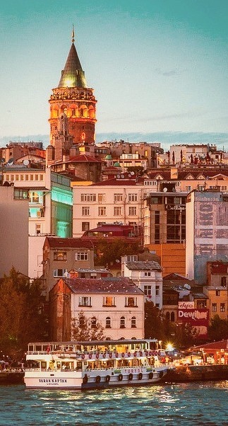 Blue hour on the Bosphorus, Istanbul / Turkey