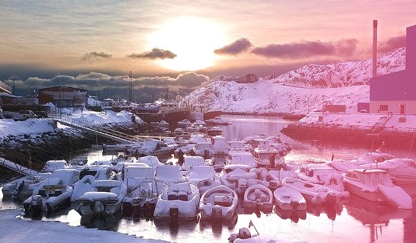 by Petur Bjarni on Flickr.Snow-covered boats in Nuuk - the capital of Greenland.