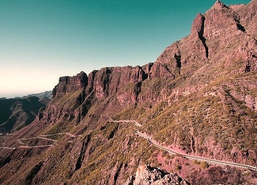 The road to Los Gigantes in Tenerife, Canary Islands, Spain