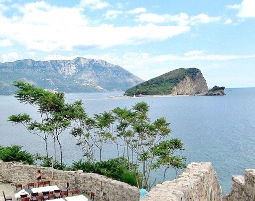Island view from Citadel, Budva, Montenegro