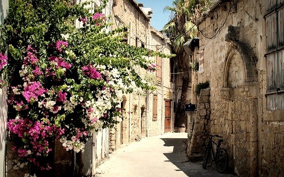 Medieval streets of Kyrenia in Northern Cyprus