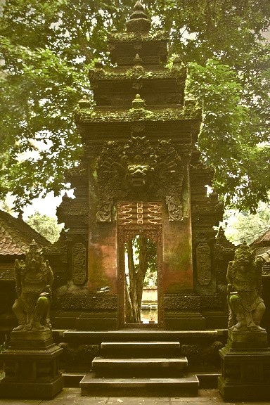 The gate to Tampak Siring Temple in Bali, Indonesia