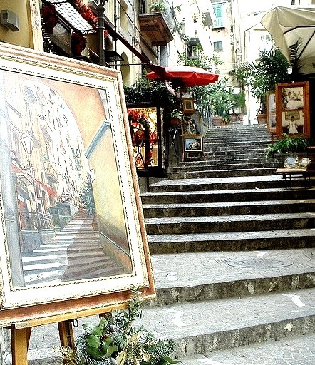 Paintings on the streets of Naples, Italy
